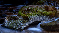 4 image pano of ice in a stream at Golden Ears Provincial Park