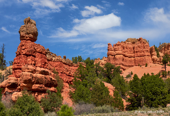Red Canyon,  taken while cycling up the canyon from our campsite towards Bryce Canyon