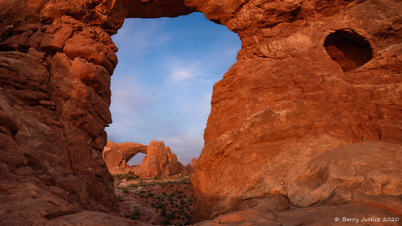 Late evening light over Arches National Park,  Utah