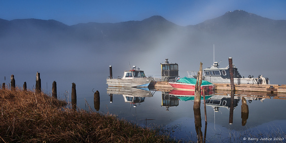 Boats in the fog,  Pitt Polder