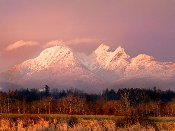 The Golden Ears taken from Glover Rd. in Langley