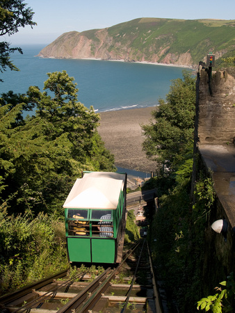 Victorian cliff railway connecting Lynnmouth and Lynton in North Devon.